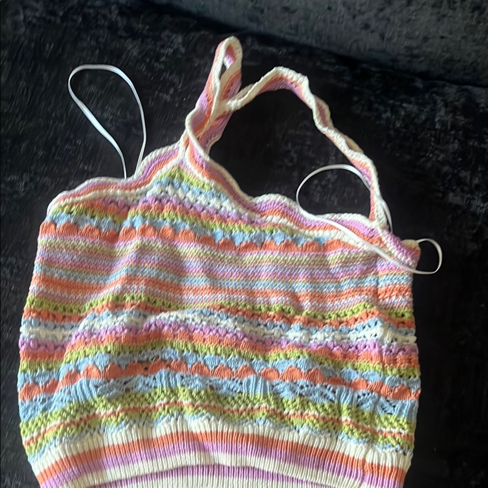Colorful Striped Knit Tank Top
